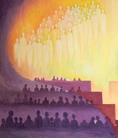 Attraverso lo Spirito Santo siamo uniti nella Messa con i santi e gli angeli in un unico Sacrificio di Lode da Elizabeth Wang