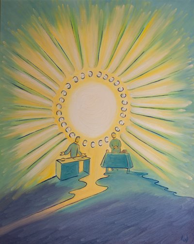 Quando due persone pregano nel nome di Cristo, anche se separate dalla distanza, sono unite nella comunione dei santi da Elizabeth Wang