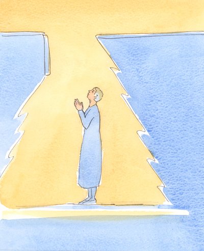 Quando ci pentiamo sinceramente dei nostri peccati e debolezze è come se una botola si aprisse sopra la nostra testa, mentre la luce del Cielo brilla, per portarci pace, luce e unione più stretta con Dio da Elizabeth Wang