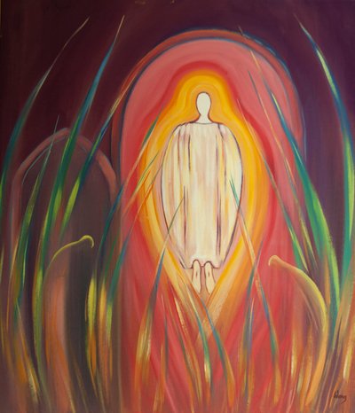 Con gli angeli adoriamo Cristo nel Santissimo Sacramento mentre ci aspetta e prega per noi da Elizabeth Wang