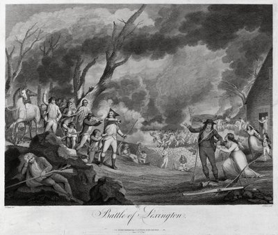 La Battaglia di Lexington, 19 aprile 1775 da Elkanah Tisdale