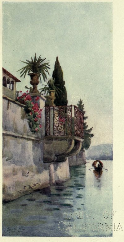 Un balcone, Lago di Como, Illustrazione da 