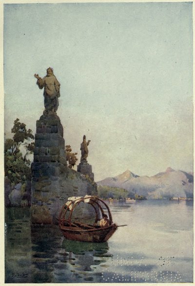Ingresso alla Villa Arconati, Lago di Como, Illustrazione da 