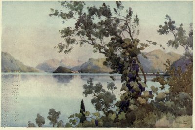 Sera, Lago di Como, illustrazione da 