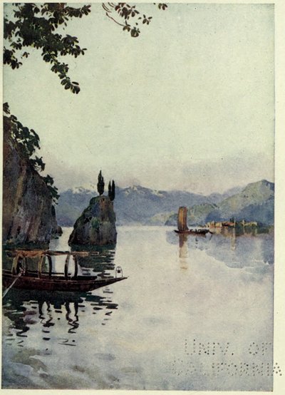 Il Punto di Bellagio, Lago di Como, illustrazione da 