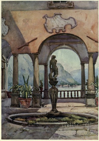 La Loggia, Villa Pliniana, Lago di Como, Illustrazione da 