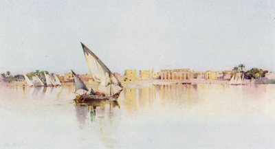 Il tempio di Luxor, dalla riva occidentale del Nilo da Ella Du Cane