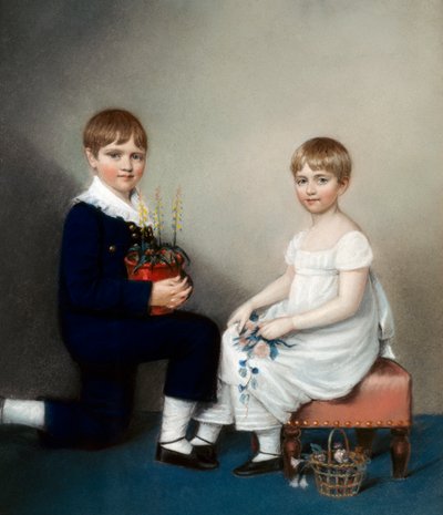 Charles (sei anni) e Catherine Darwin da Ellen Sharples