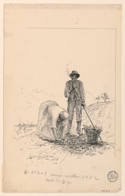 Uomo e donna che lavorano vicino a un fiume da Elliott Daingerfield