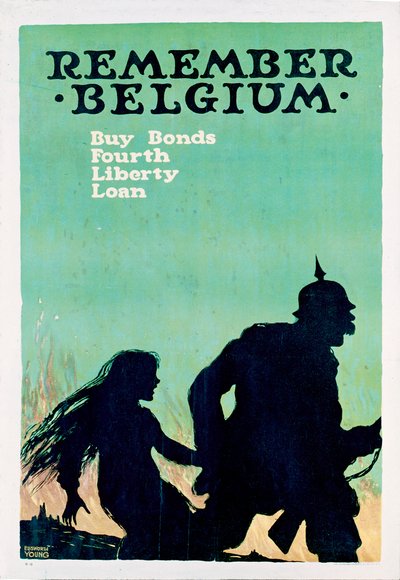 Ricorda il Belgio - Poster americano della Prima Guerra Mondiale da Ellsworth Young