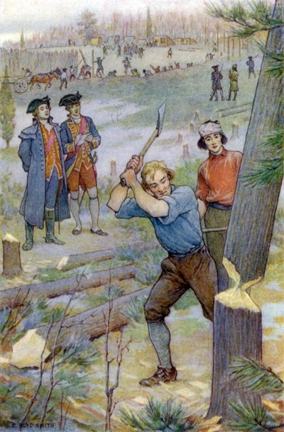Le nostre asce... furono immediatamente messe al lavoro per abbattere alberi da Elmer Boyd Smith