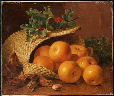 Natura morta con mele, nocciole e agrifoglio, 1898 da Eloise Harriet Stannard