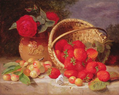 Natura morta di cesto con fragole e ciliegie, 1898 da Eloise Harriet Stannard