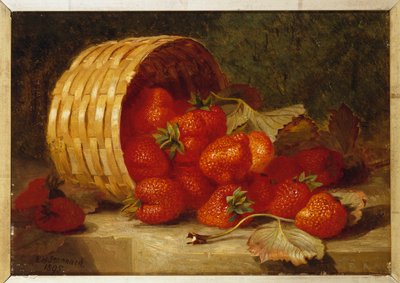Fragole in un Cestino di Vimini su una Mensola, 1895 da Eloise Harriet Stannard