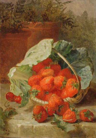 Fragole in una foglia di cavolo, 1891 da Eloise Harriet Stannard