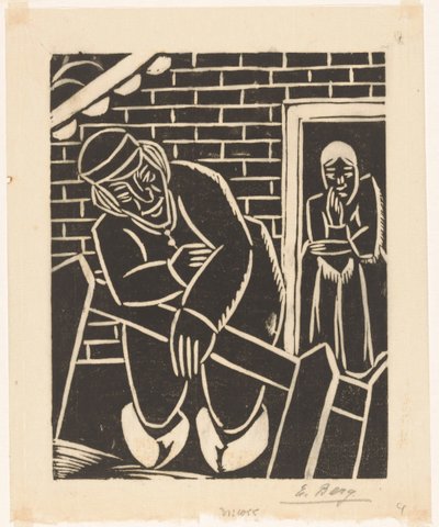 Contadino davanti alla sua casa da Else Berg (signed by artist)