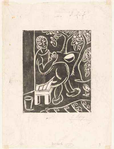 Donna su una panchina da Else Berg (signed by artist)