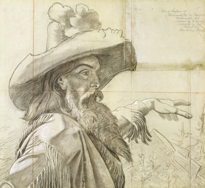 Particolare del cartone animato per il murale Westward the Course of Empire... da Emanuel Gottlieb Leutze