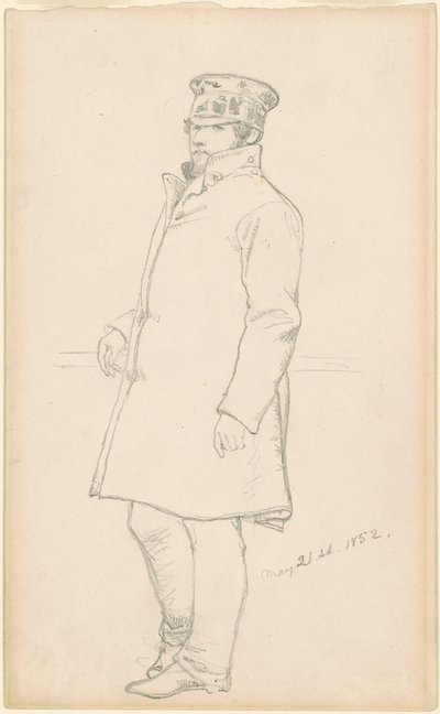 Uomo con cappello e cappotto da Emanuel Gottlieb Leutze