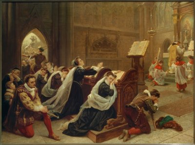 Maria Stuarda ascolta la prima messa da Emanuel Gottlieb Leutze