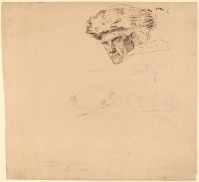 Studi per "Washington attraversa il Delaware" [recto] da Emanuel Gottlieb Leutze