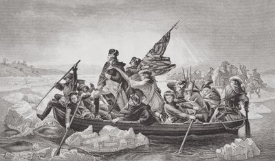 Washington attraversa il Delaware vicino a Trenton, New Jersey, Natale 1776, da 