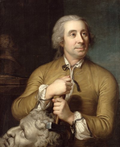 Lo scultore Johann August Nahl il Vecchio da Emanuel Handmann