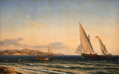 Sera sul Mediterraneo. Sullo sfondo Marsiglia e l