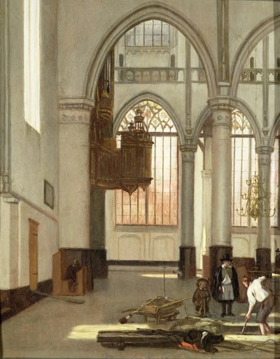 Becchini nella parte ovest della Oude Kerk, Amsterdam da Emanuel de Witte