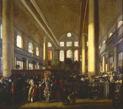 Interno della sinagoga portoghese ad Amsterdam da Emanuel de Witte