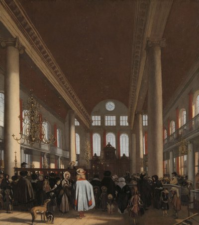 Interno della Sinagoga Portoghese ad Amsterdam da Emanuel de Witte