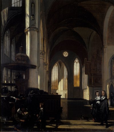 Interno di una chiesa gotica da Emanuel de Witte