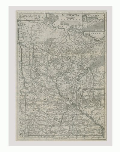 Mappa del Minnesota, USA, c1900 da Emery Walker