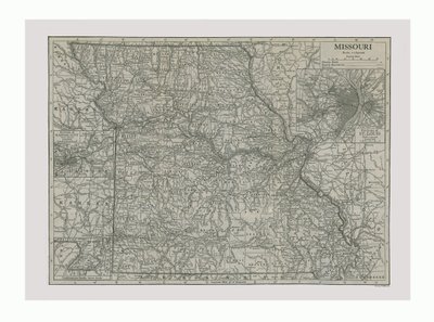 Mappa del Missouri, USA, c1900 da Emery Walker