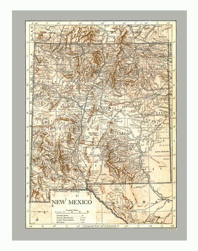 Mappa del Nuovo Messico da Emery Walker