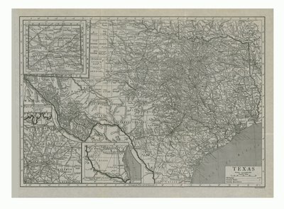 Mappa del Texas, USA, c1910 da Emery Walker