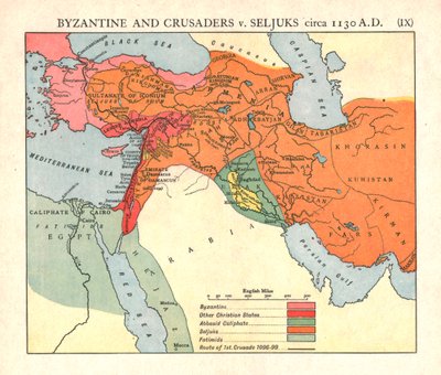 Bizantini e crociati contro i Selgiuchidi, circa 1130 d.C. da Emery Walker Ltd