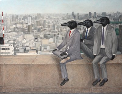 Tre corvi, 2010 (olio su tela) da Emiko Aida