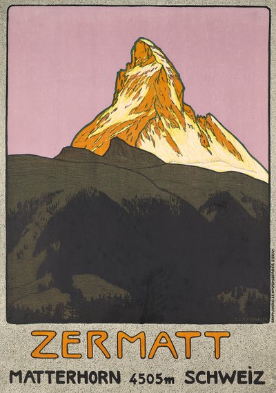 Poster che pubblicizza Zermatt, Svizzera da Emil Cardinaux