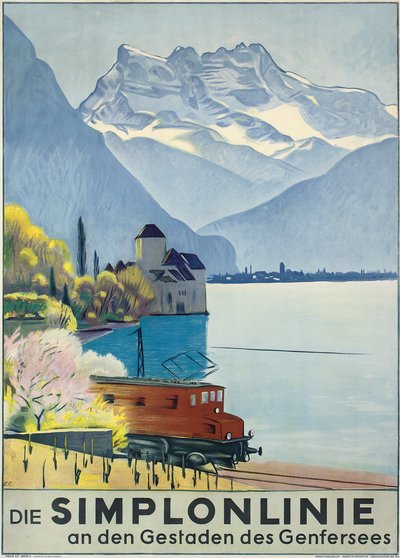 Poster pubblicitario della linea Simplon da Emil Cardinaux