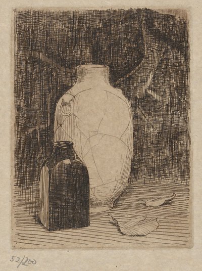 Natura morta con vaso e bottiglia da Emil Carlsen