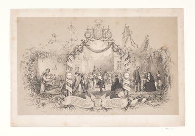 Foglio commemorativo del ritorno delle truppe dopo la guerra 1848-1850 da Emil Ditlev Bærentzen