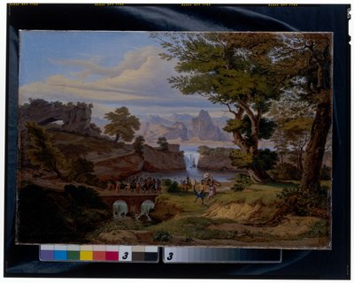 Paesaggio italianeggiante con il trionfo di Sileno da Emil Ludwig Löhr