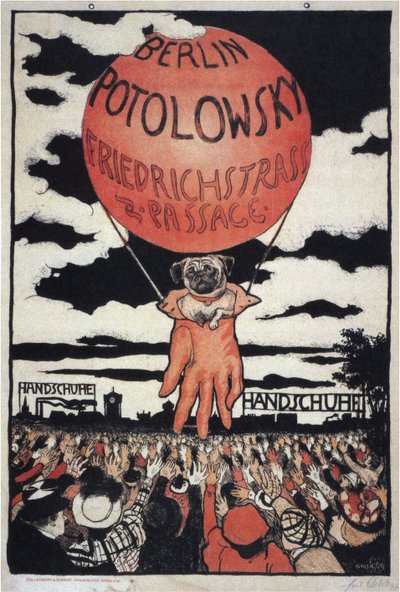 Poster per il produttore di guanti Potolowsky da Emil Orlik