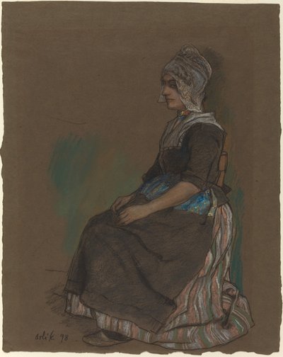 Ragazza di Volendam in Costume da Emil Orlik