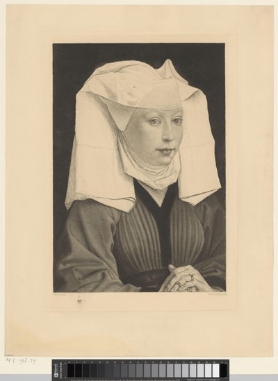 Donna con cappuccio bianco da Emil Orlik