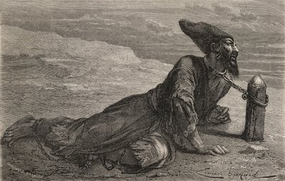 Uno schiavo persiano tenuto prigioniero in Turchia, illustrazione da 