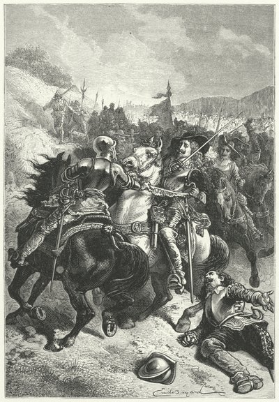 Re Carlo I alla battaglia di Naseby da Emile Antoine (after) Bayard