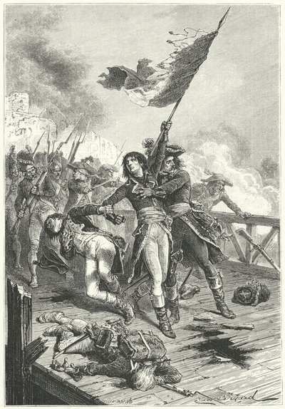 Napoleone Bonaparte sul ponte di Arcole da Emile Antoine (after) Bayard