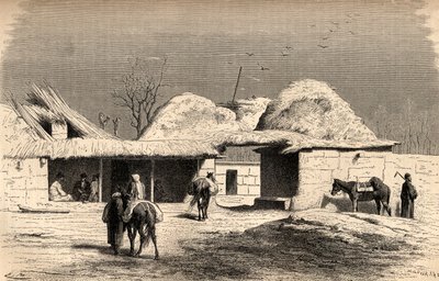 Un caravanserraglio a Tashkent, Uzbekistan, illustrazione da 